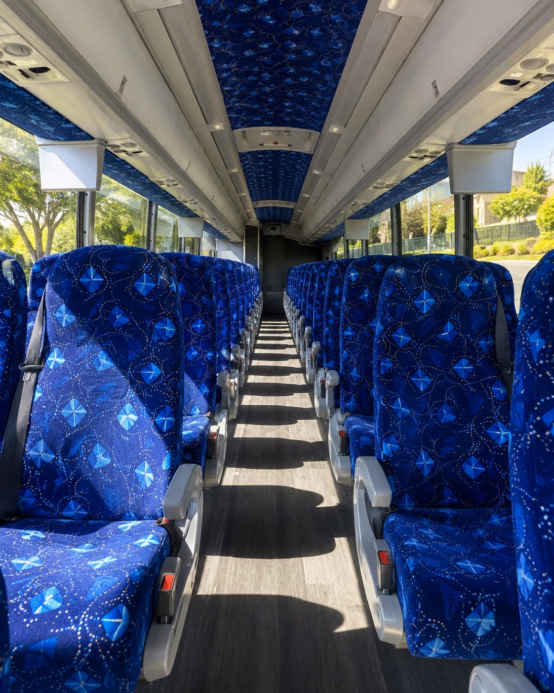 redwood city charter bus rental interior